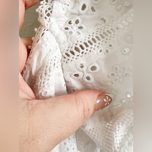 Gianni Bini White Tie Front Eyelet Dress - Picture 4 of 11